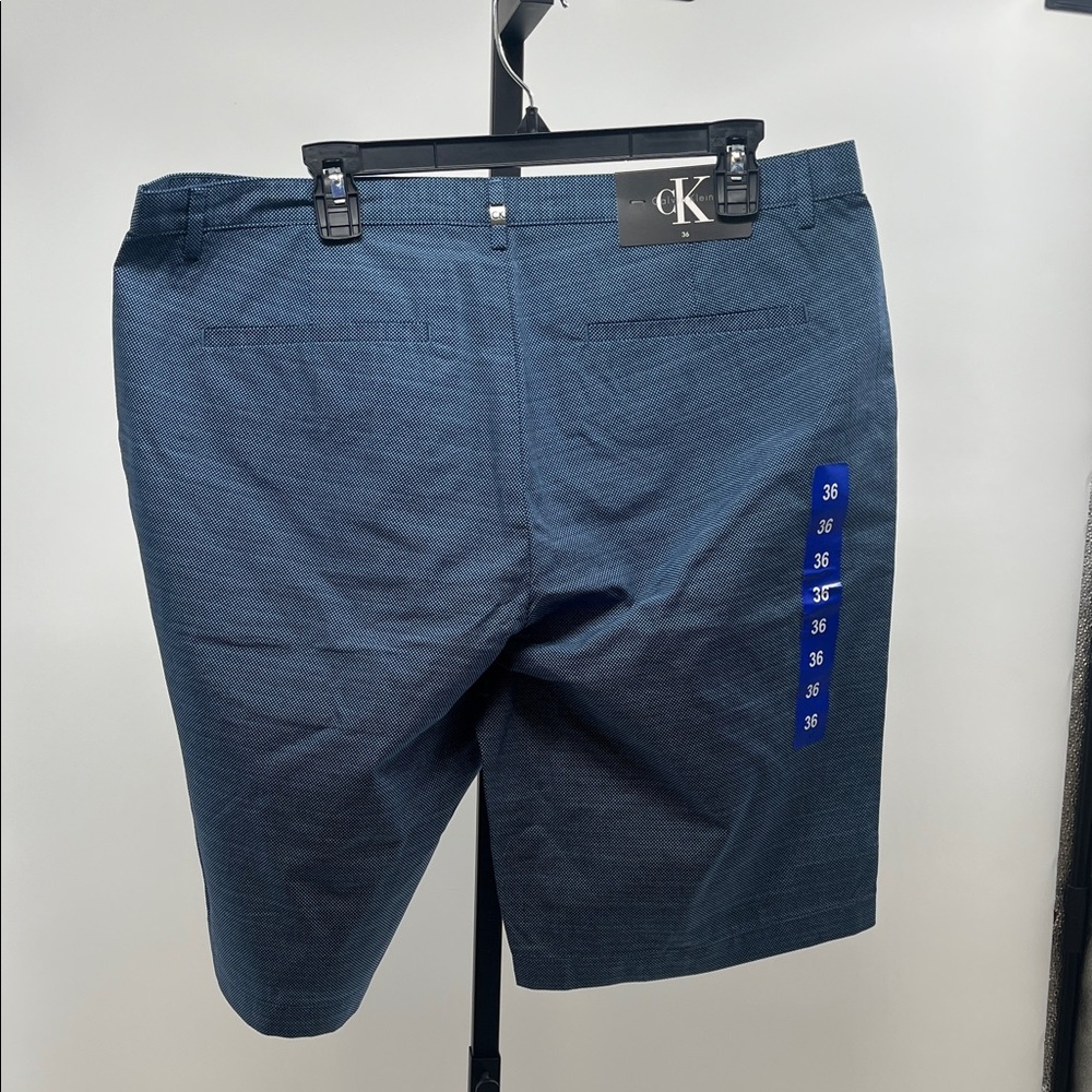 Calvin Klein Dark Blue Textured Flat-Front Men’s Shorts